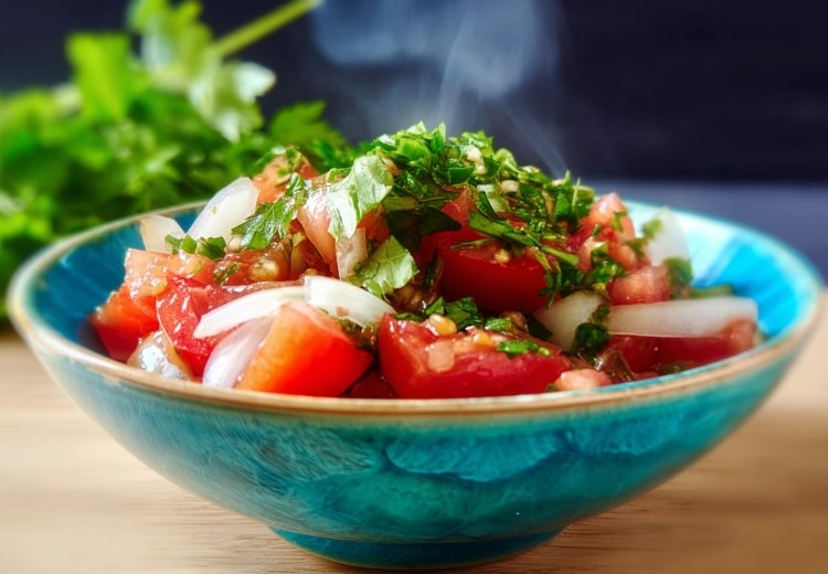 Salati nigvzit - tomato salad with walnut dressing